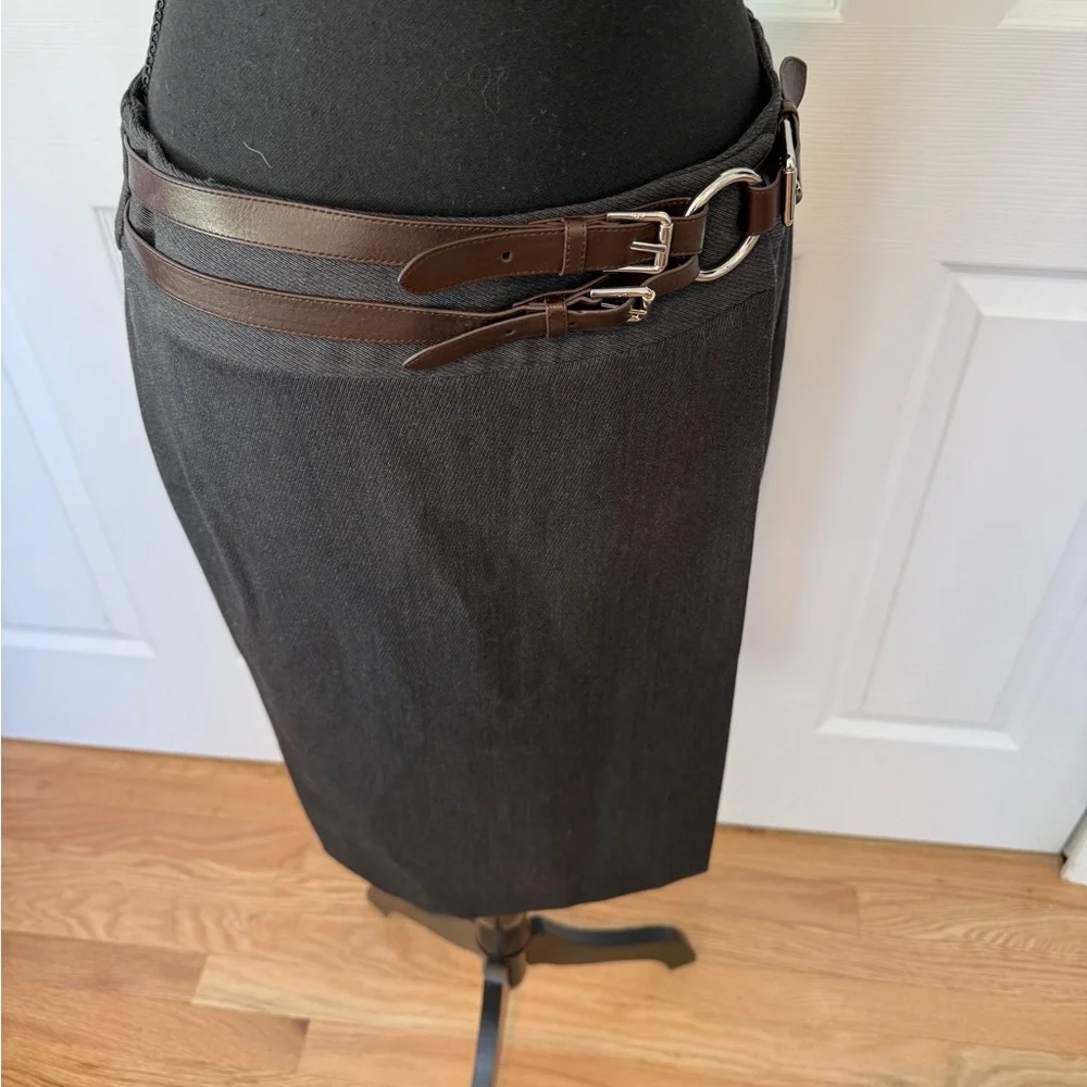 Ralph Lauren straight Grey Belted Women's Skirt - Picture 6 of 10